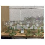 Vintage stemware green iridescent - possibly