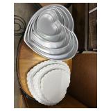 Heart cake, pans, and heart shaped cake boards