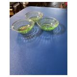 Uranium glass dessert bowls