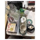 Coasters, ash tray, sugar and cream set and more