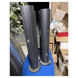 Black schedule 40 pipe with flanges 29 in  long