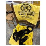 Mill rat rally towels, yellow and black leis