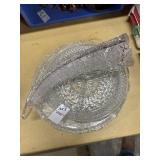 Cut glass plates and cornucopia