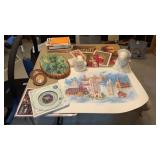 Table Lot of Religious Decor