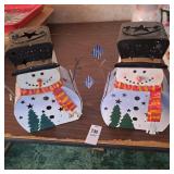 metal snowman votive candle holder lantern
