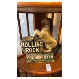 Rolling Rock Beer Chalk Display CRACKED