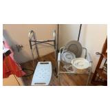 Walker, Portable Toilet and Sat