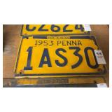 1953 Pennsylvania License Plate