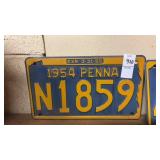 1954 Pennsylvania License Plate