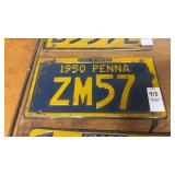 1950 Pennsylvania License Plate