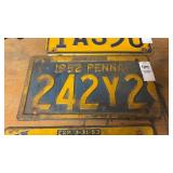1952 Pennsylvania License Plate