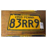 1955 Pennsylvania License Plate