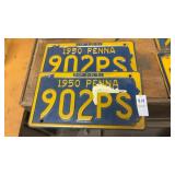 1950 Pennsylvania License Plate Matching set