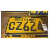 1953 Pennsylvania License Plate