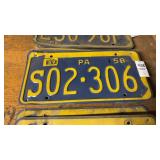 1958 Pennsylvania License Plate