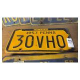 1957 Pennsylvania License Plate