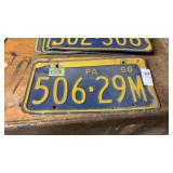 1958 Pennsylvania License Plate
