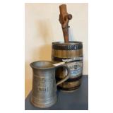 Tap, Beer Keg Can and Pewter Mug