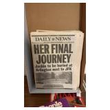 Box of Daily News Newspapers and Magazines Jackie