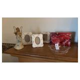Lot of Photo Frames, Mikasa Dish and Angel Figure