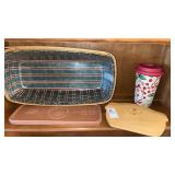Longaberger Bread Basket, Brick, and Coasters