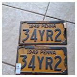 Vintage 1949 license plates