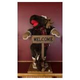 Welcome Moose Winter Porch Decor