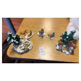 Christmas Village Deer and Trees