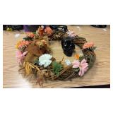 Wreath and Skull Candle Holder