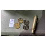Lot of Miners Tags and Bullet Casing
