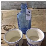 Vintage glass milk of magnesia bottle two
