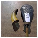 powder horn and a powder flask,