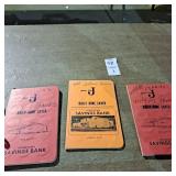 Vintage daily saver books with wheat pennies and