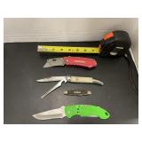 Green Beret pocket knife, box cutter  & variety