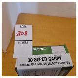 Remington 30 super carry 100 gr. FMJ MUZZLE