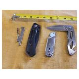 3 pocket knives 1 bottle opener