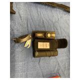 Folding utility knife with leather case, Tasco