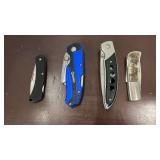 3 Pocket Knives and Folding Utility Knife