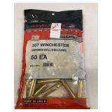 307 Winchester unprimed brass rifle shellcases,