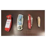 3 Pocket Knives and 1 Folding Utility Knife