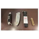 3 Pocket Knives and Mini Butterfly Knife