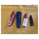 4 assorted pocket knives