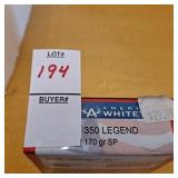 Hornady American whitetail 350 Legend 170 gr SP