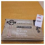 Match line ammunition 6,5x55 Swedish HP BT 120 gr