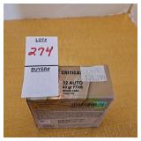 Hornady critical defense 32 auto 60 gr FTX brass