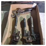 Vintage Wood Handle Pipe Wrenches Vintage Wood Handle Pipe Wrenches