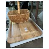 Cutting boards & basket - kitchen lot Cutting boards & basket - kitchen lot