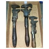 Tray lot- primitive tools - B & C wrenches & Tray lot- primitive tools - B & C wrenches &