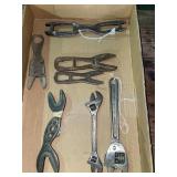Vintage forged steel tools- variety tray lot Vintage forged steel tools- variety tray lot
