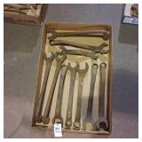 Vintage open-end and combination wrenches. Vintage open-end and combination wrenches.
